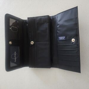 Nautica Black Tri-Fold Wallet with Card Slots